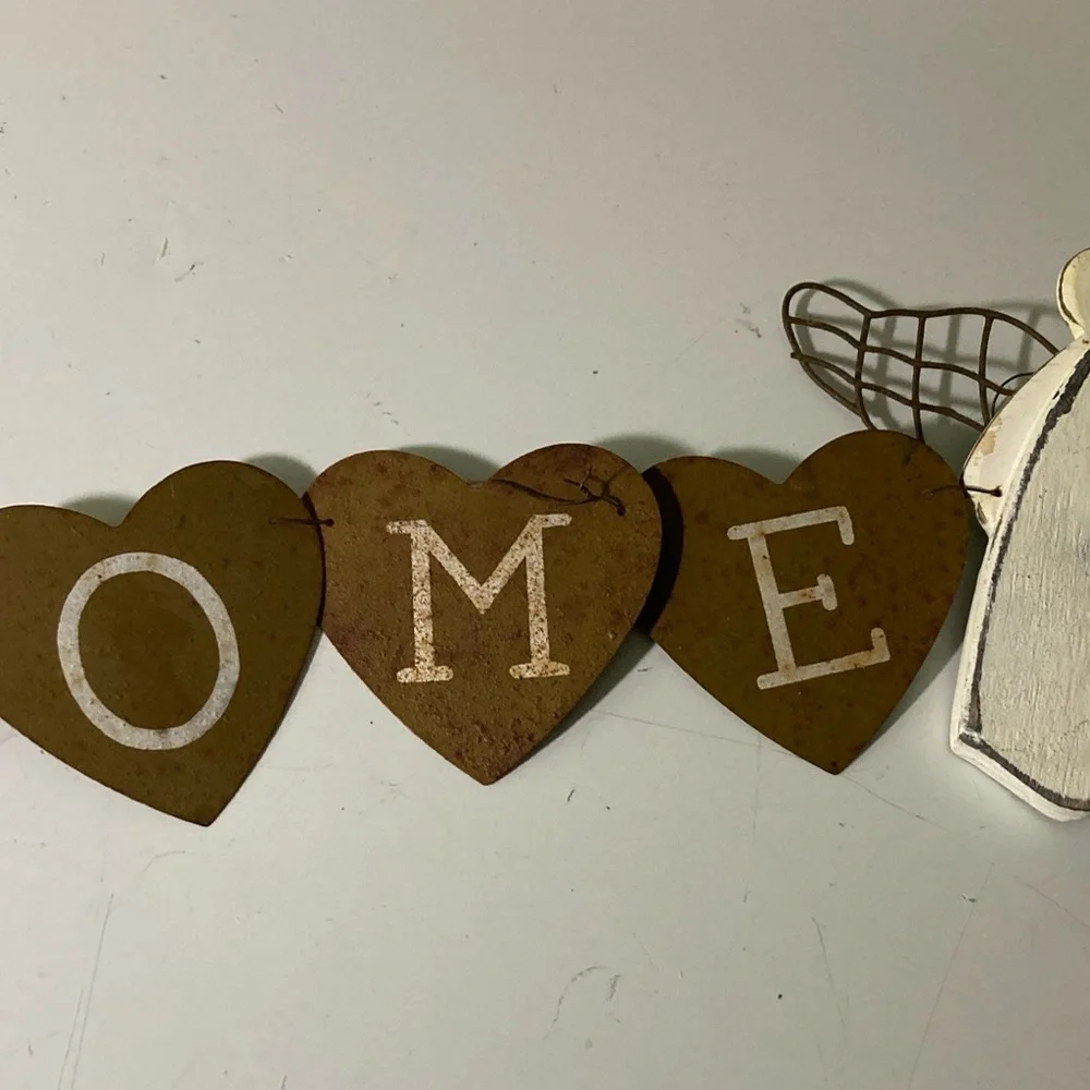 Rustic Brown and White Angel Welcome Garland